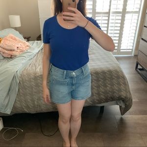 Ann Taylor Blue 100% Pima Cotton T Shirt, Size XS. Like new!